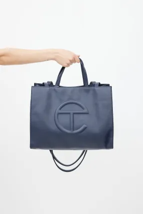 Navy Medium Shopping Bag