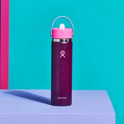 New - Hydro Flask 24oz Wide Mouth Flex Straw Water Bottle Sugar Plum