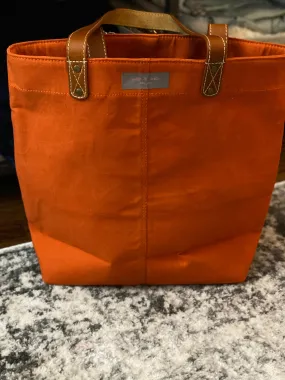 Orange Coated Canvas Tote Bag