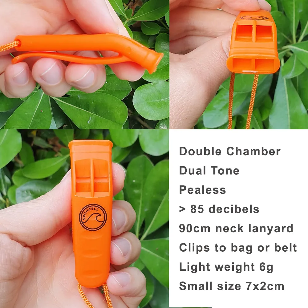 Orange Emergency Whistle For Swimming - Pack of 3