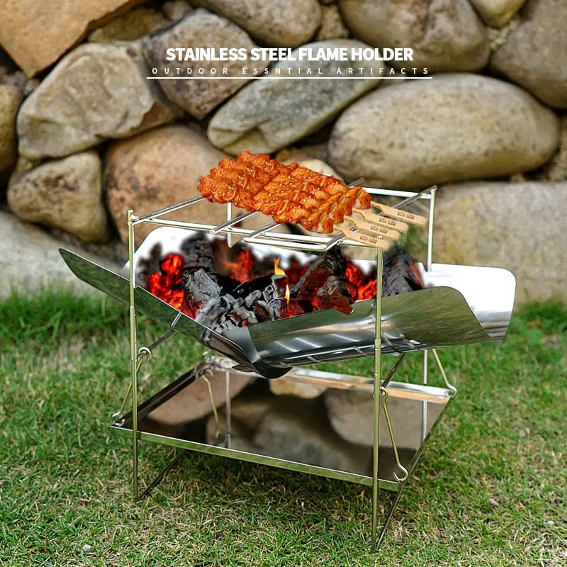 Outdoor Portable Wood Stove Burner Folding Barbecue Charcoal Stove