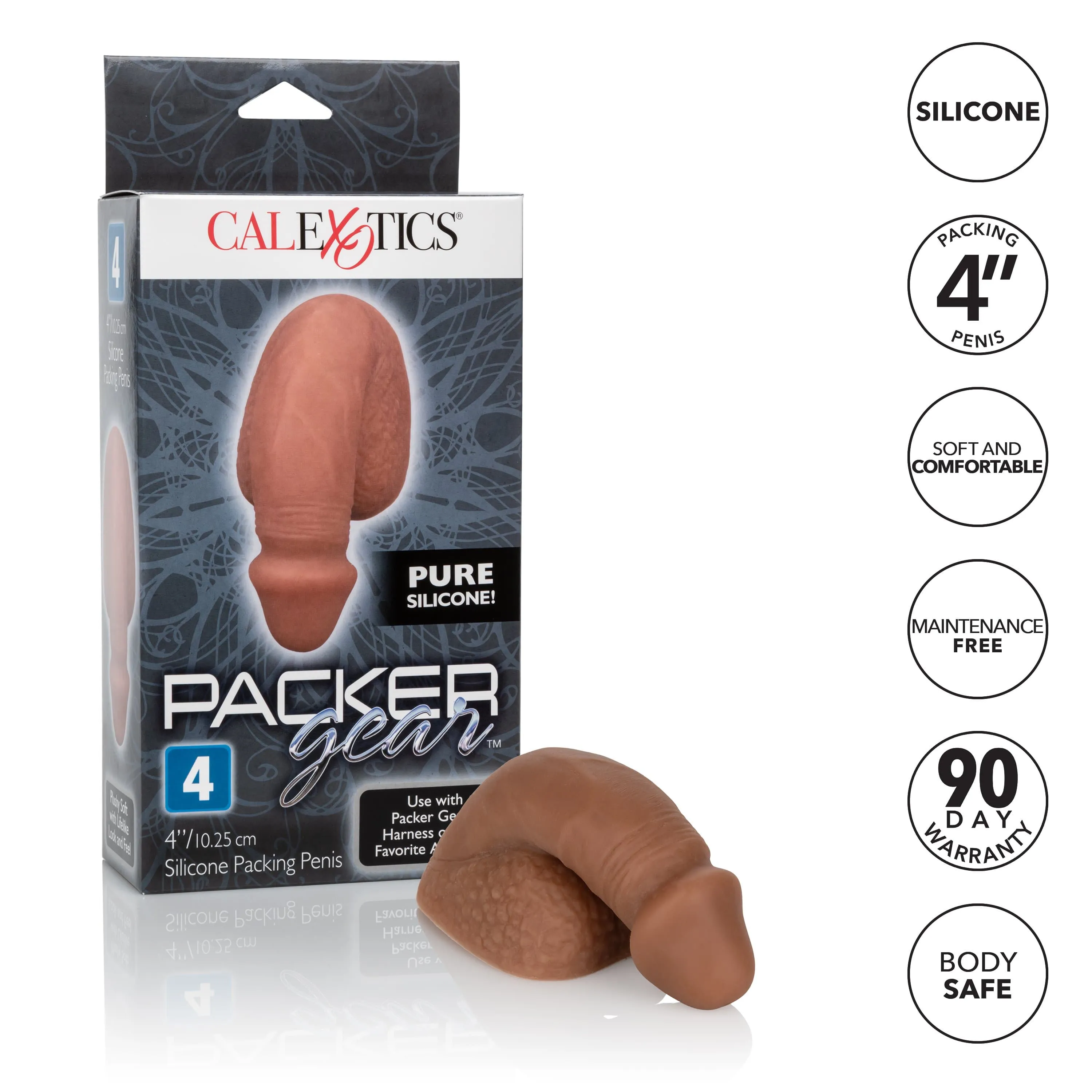 Packer Gear Silicone Packing Penis 4 Inch - Brown