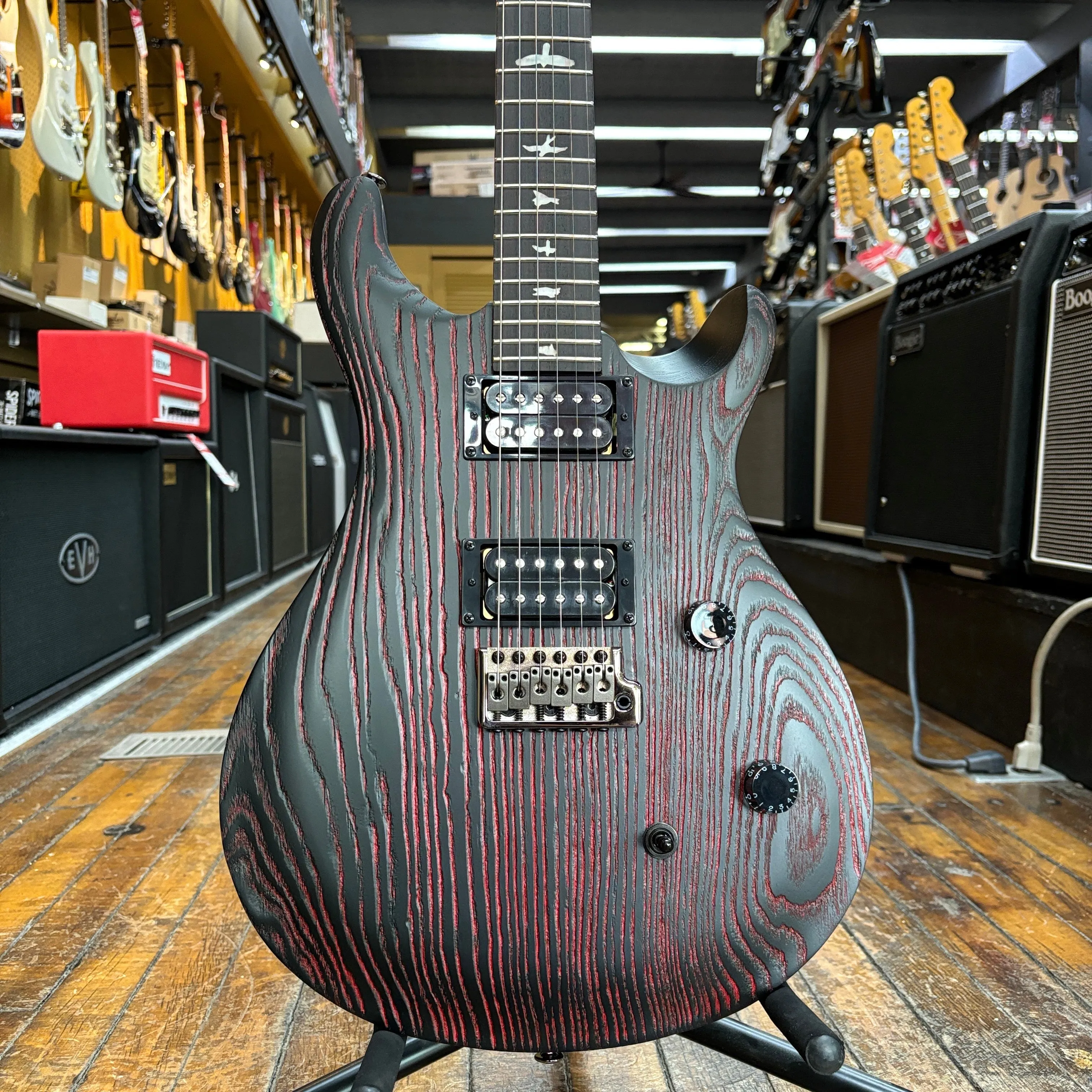 Paul Reed Smith SE Swamp Ash CE 24 Sandblasted Limited Edition Electric Guitar Sandblasted Red w/Padded Gig Bag