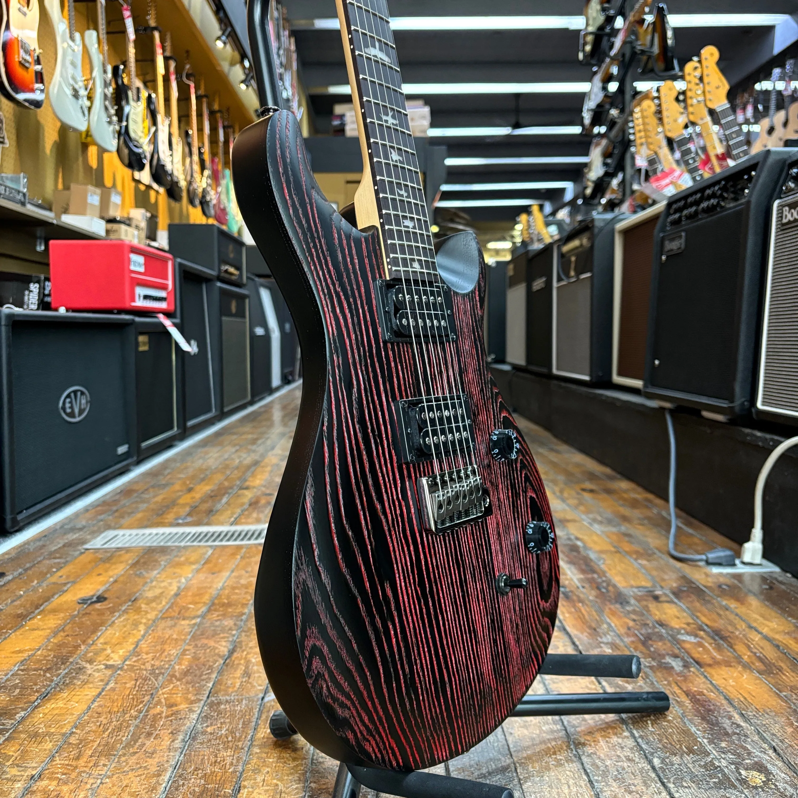 Paul Reed Smith SE Swamp Ash CE 24 Sandblasted Limited Edition Electric Guitar Sandblasted Red w/Padded Gig Bag