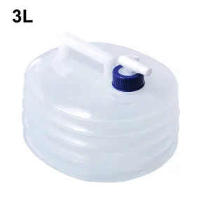 PE Folding Water Bag Shrink Bucket Outdoor Portable Water Bottle, Capacity: 3L(Blue Cover)