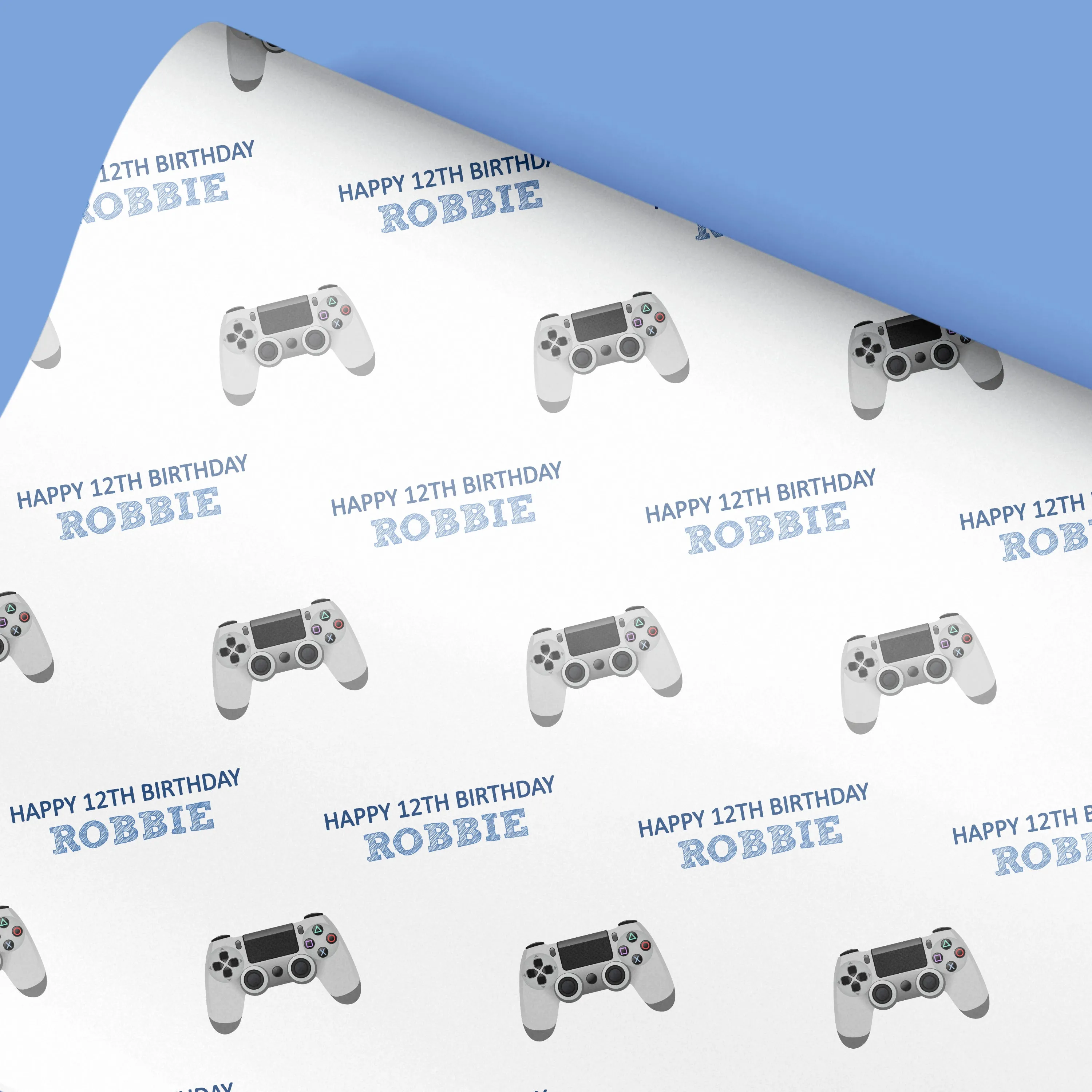 Personalised Birthday Wrapping Paper Gaming Console