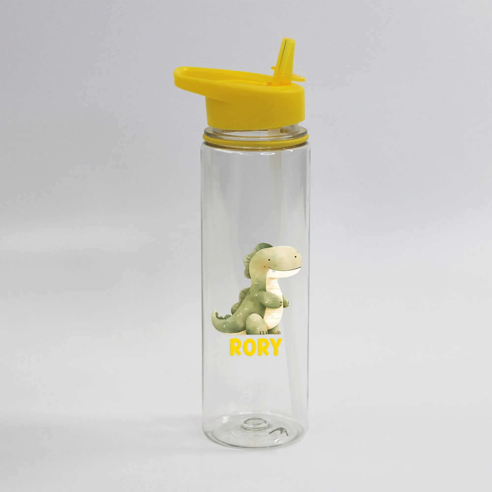 Personalised Children's Dinosaur Flip Straw Water Bottle, 725ml