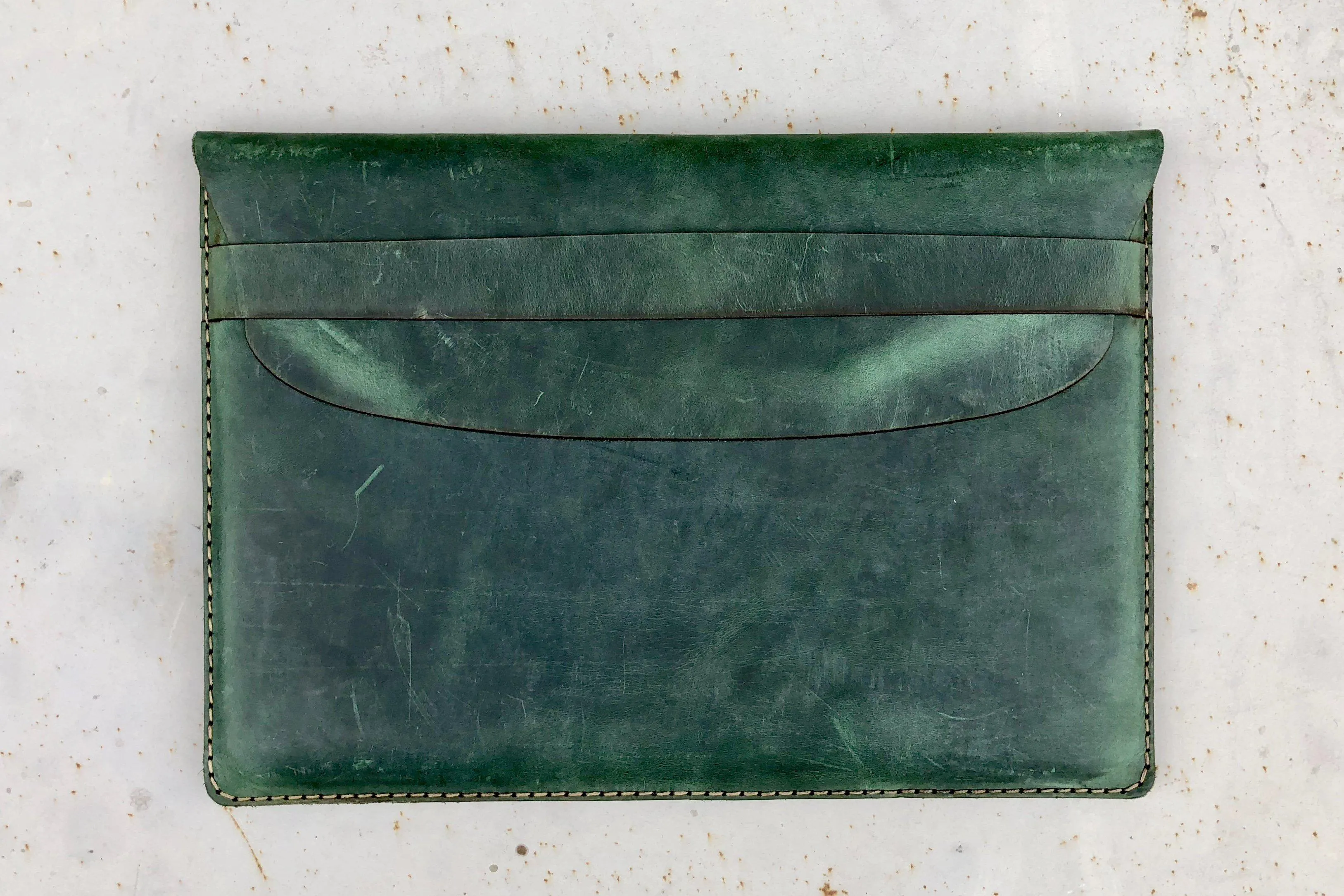 Personalized Leather MacBook Sleeves - Crazy Horse Forest Green