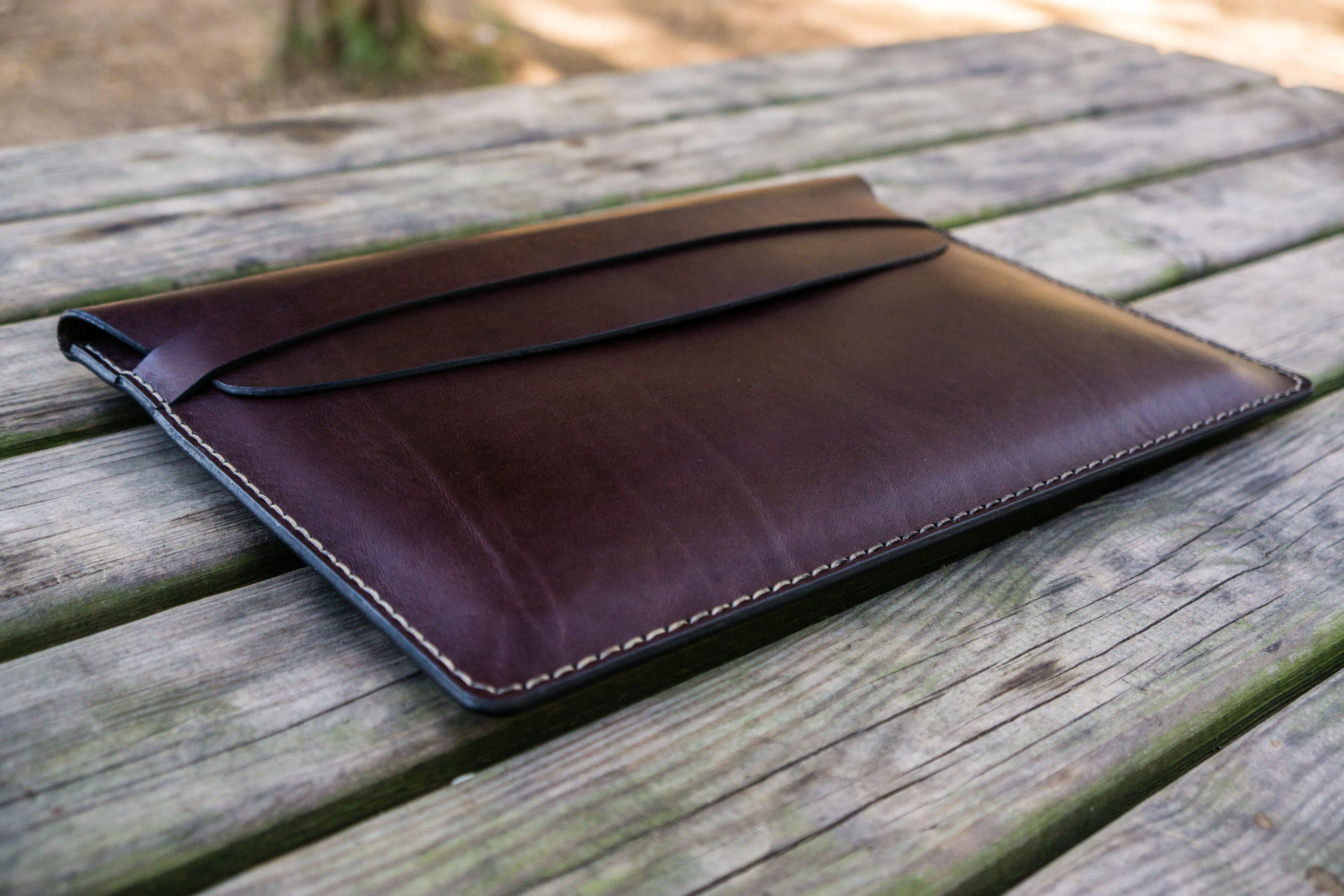 Personalized Leather MacBook Sleeves - Dark Brown