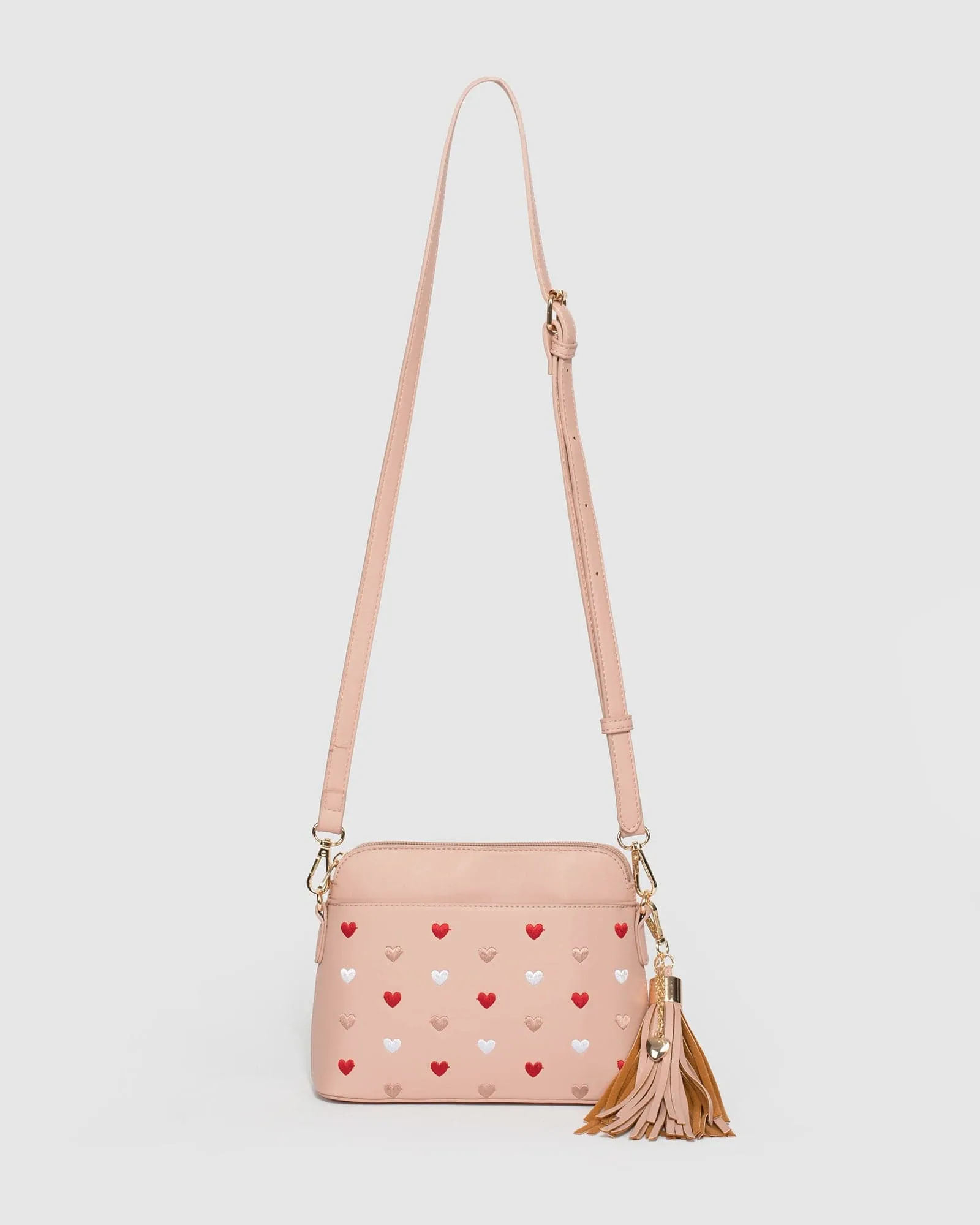 Pink Karen Heart Charm Limited Edition Crossbody Bag