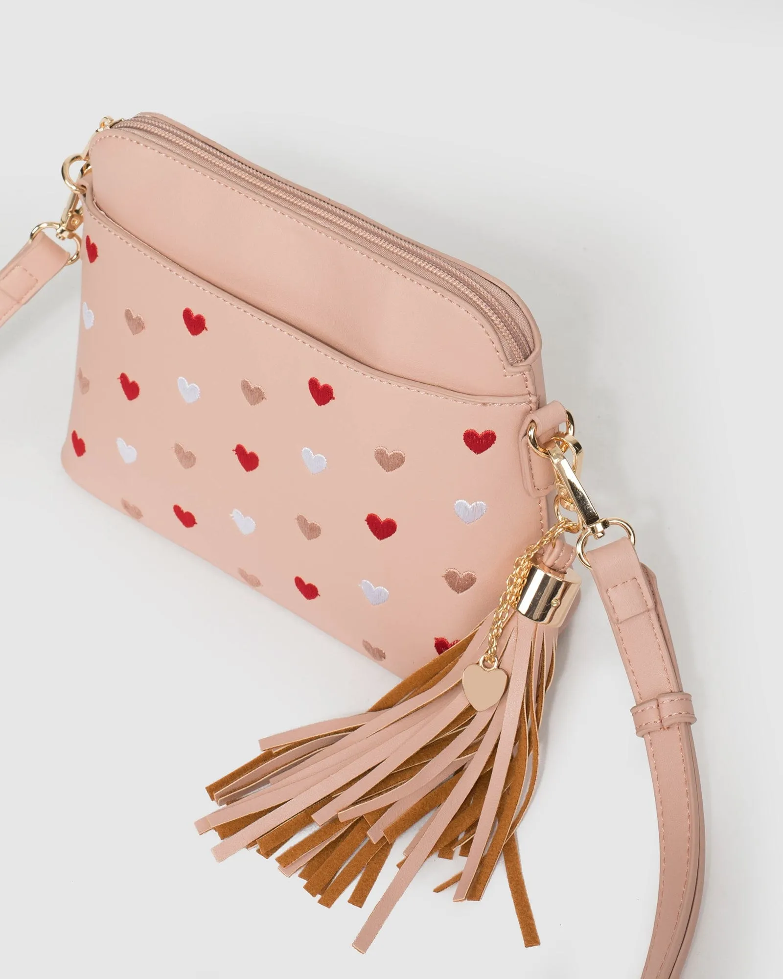 Pink Karen Heart Charm Limited Edition Crossbody Bag