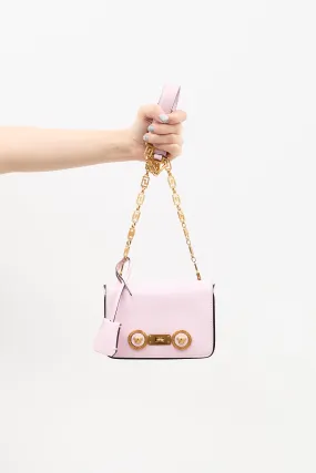 Pink Leather Mini Icon Flap Bag