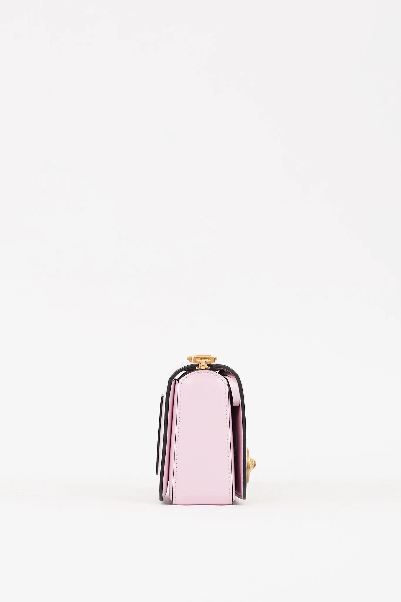 Pink Leather Mini Icon Flap Bag