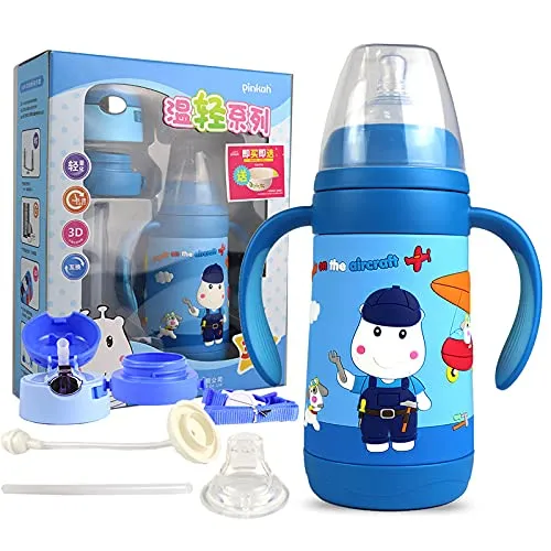 (PINKAH) Kids Water Bottle | Stainless Steel (320ML) - French Blue