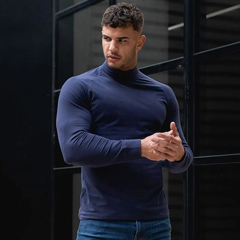 Quick dry Long sleeve Shirt Men Gym Fitness T-shirt Male Running Sport Bodybuilding Skinny Tee Tops Spring New Workout Clothing