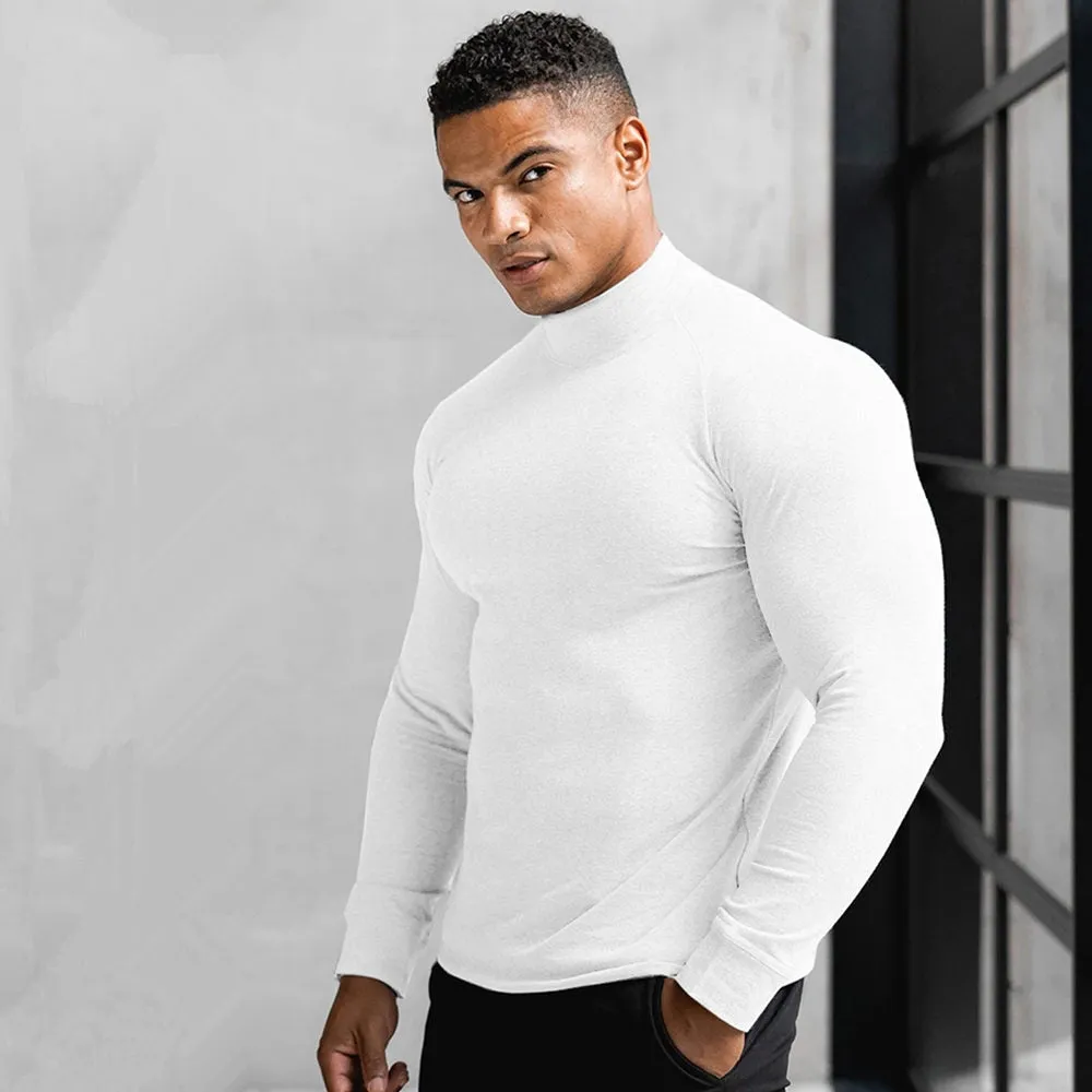 Quick dry Long sleeve Shirt Men Gym Fitness T-shirt Male Running Sport Bodybuilding Skinny Tee Tops Spring New Workout Clothing