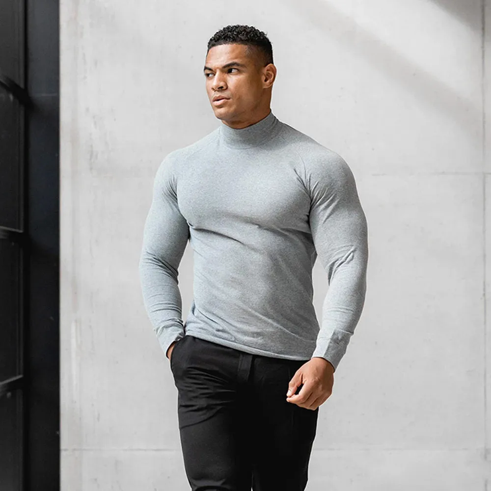 Quick dry Long sleeve Shirt Men Gym Fitness T-shirt Male Running Sport Bodybuilding Skinny Tee Tops Spring New Workout Clothing