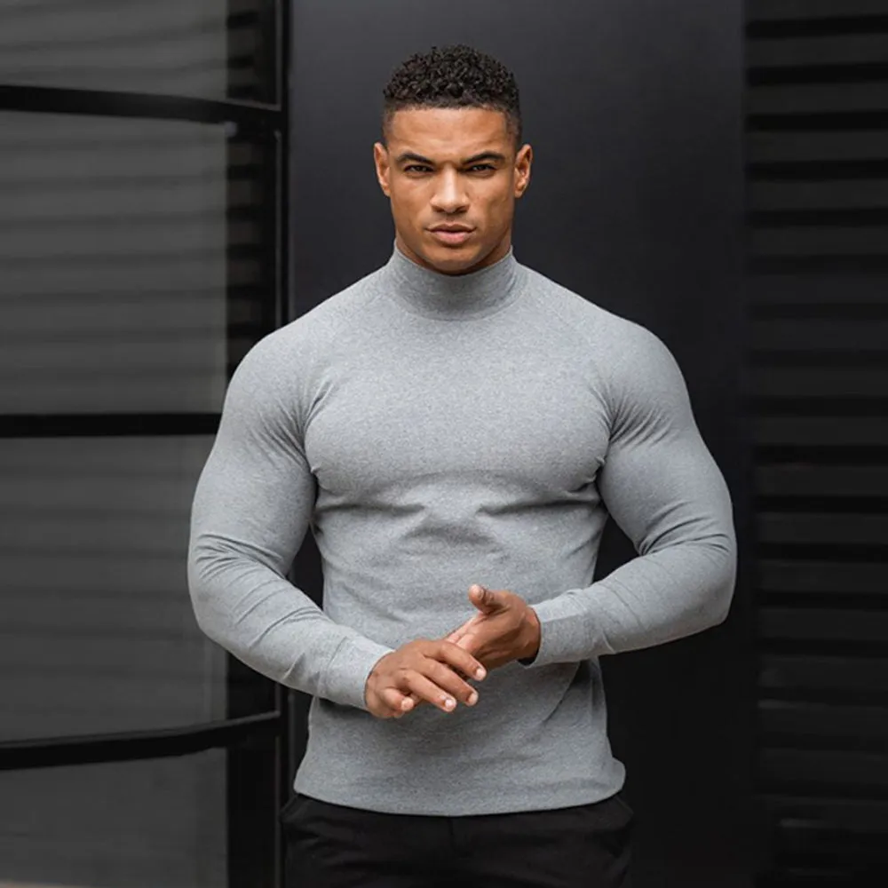 Quick dry Long sleeve Shirt Men Gym Fitness T-shirt Male Running Sport Bodybuilding Skinny Tee Tops Spring New Workout Clothing