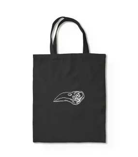 Raven Skull Artisan Embroidery Tote Bag