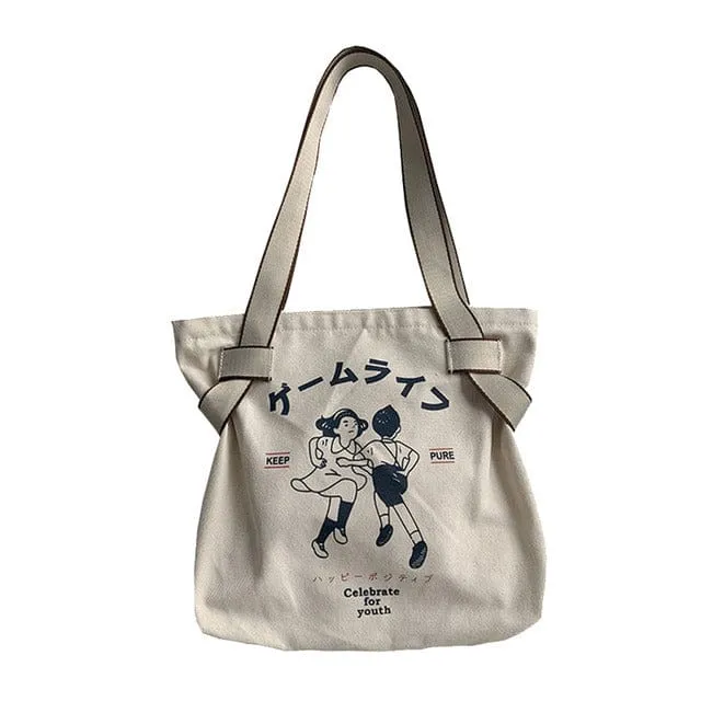 Retro Eco Reusable Tote Shopping Bag