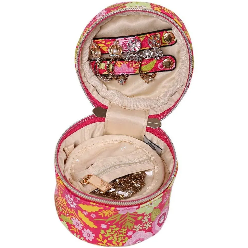 Round Jewelry Case Blossom Fuschia