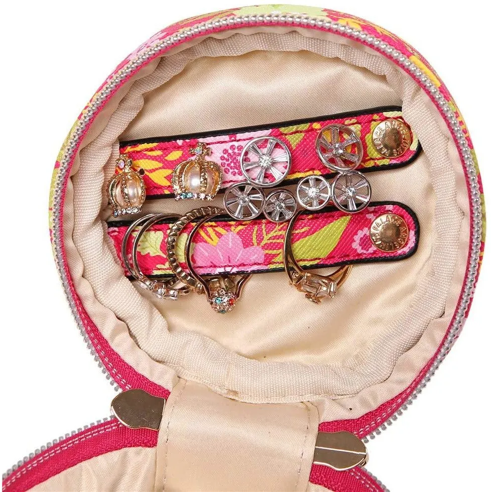 Round Jewelry Case Blossom Fuschia