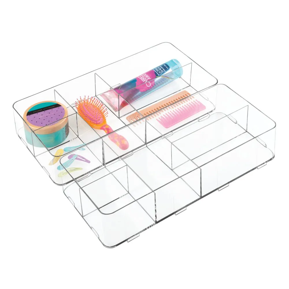 RPET Clarity Interlocking Divider Drawer Organizer 8" x 16" x 3"