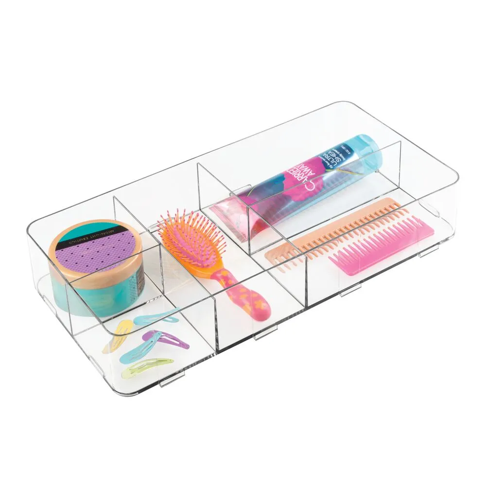 RPET Clarity Interlocking Divider Drawer Organizer 8" x 16" x 3"