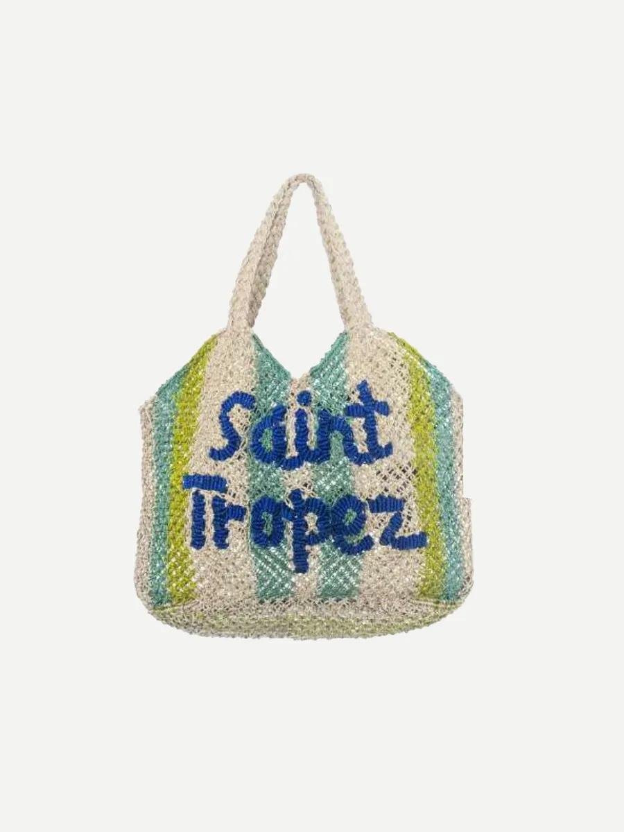 Saint Tropez Drew Bag in Lime Stripe