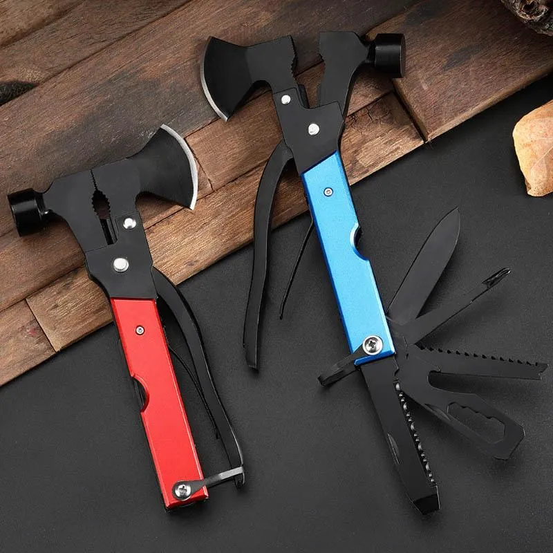 Saker Steel Hammer Axe Multitool for Camping