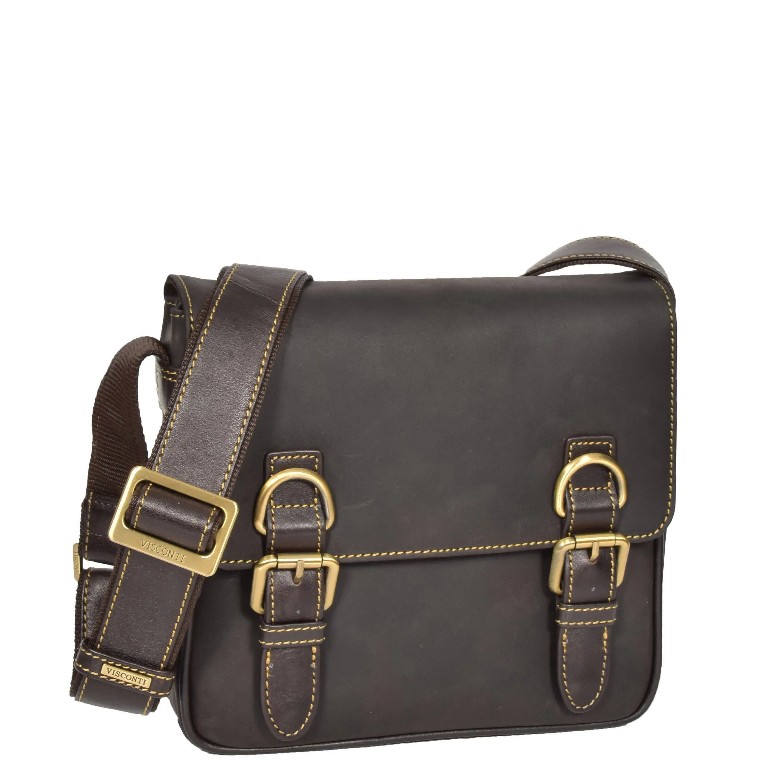 Satchel Style Leather Flight Bag HOL12 Brown