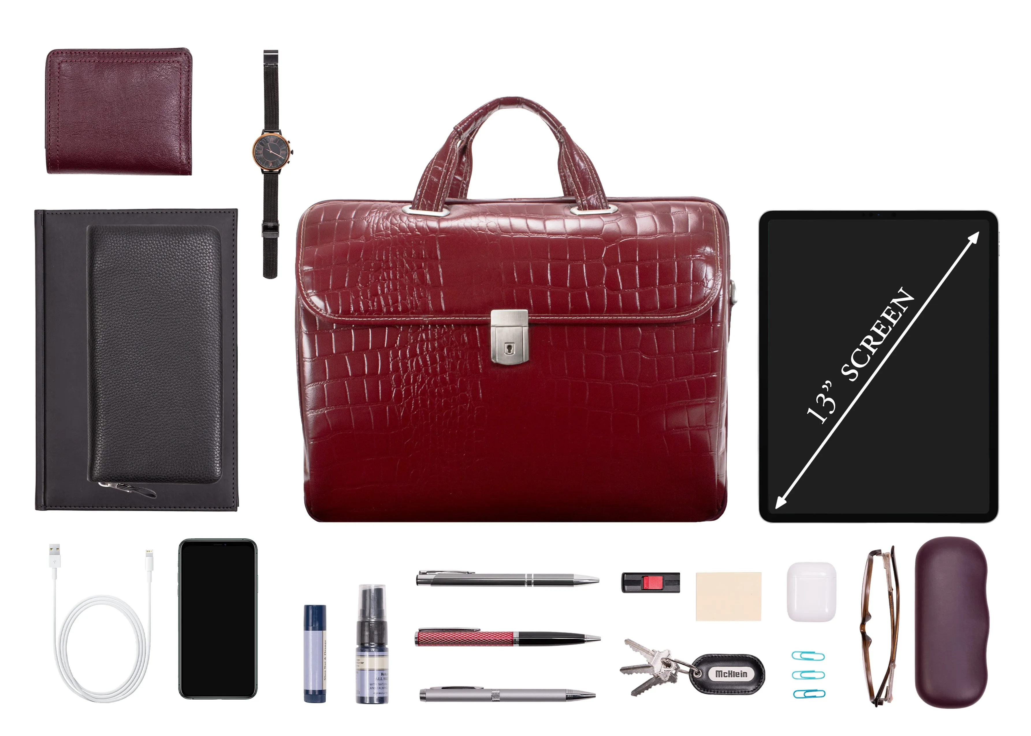 SERVANO | 13" Leather Tablet Briefcase