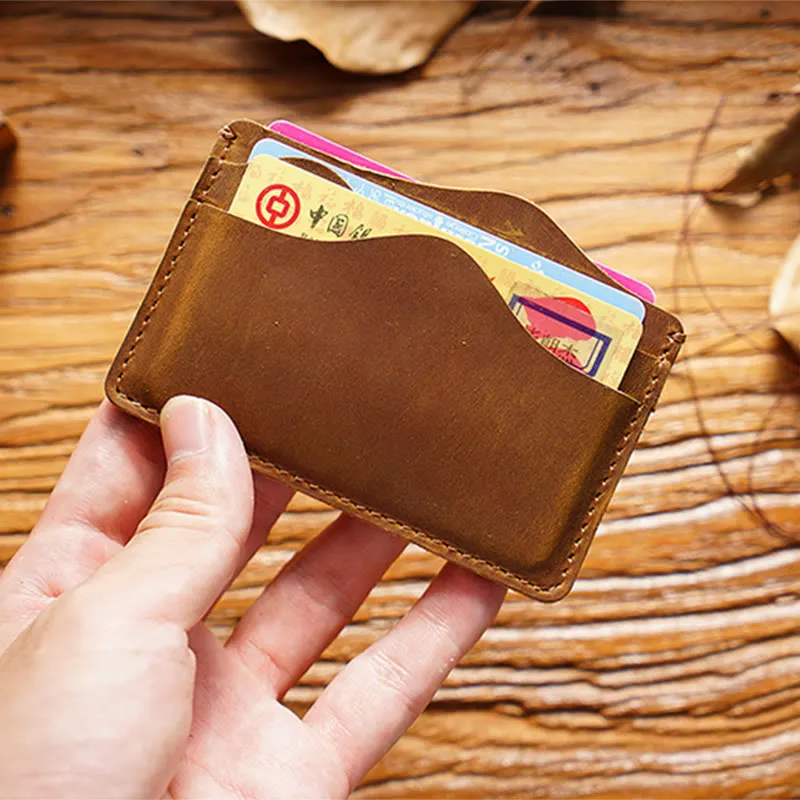 Slim Credit Card Wallet Men's Card Holder Retro Simple Portable Shopping Wallet