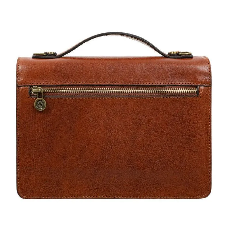 Small Full Grain Italian Leather Briefcase - Nine Stories