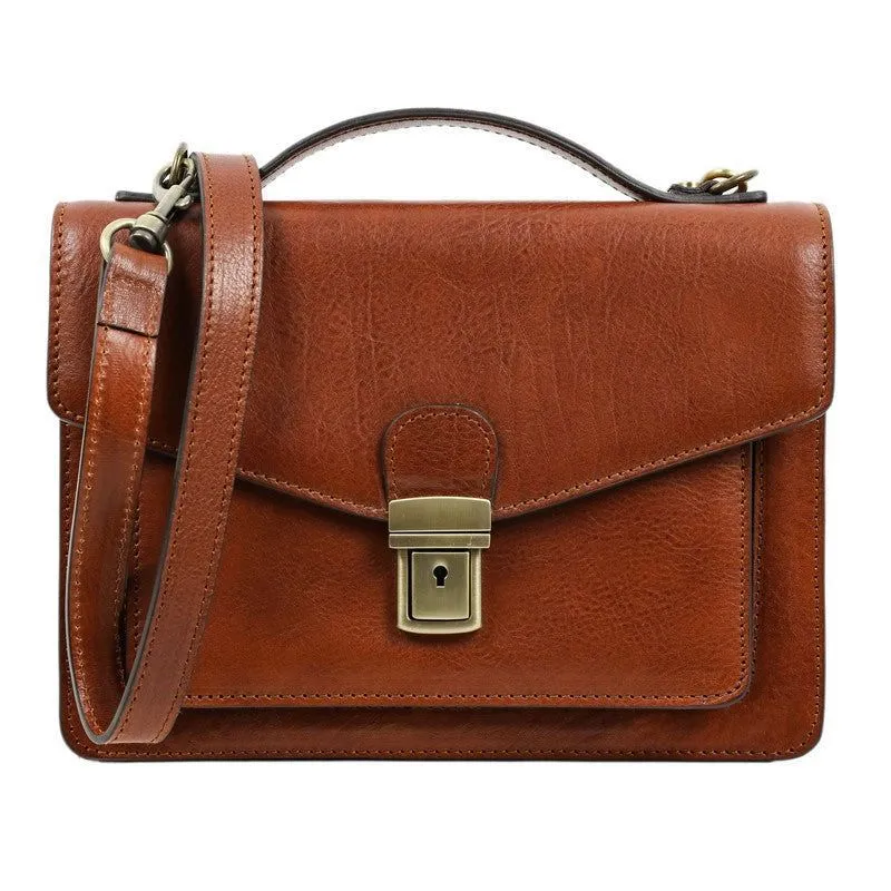 Small Full Grain Italian Leather Briefcase - Nine Stories