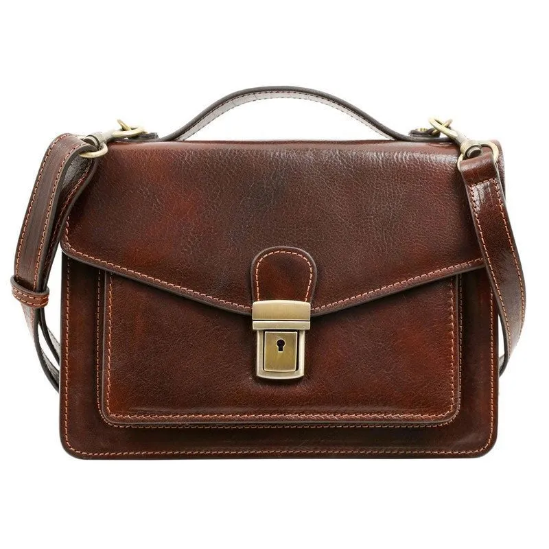 Small Full Grain Italian Leather Briefcase - Nine Stories