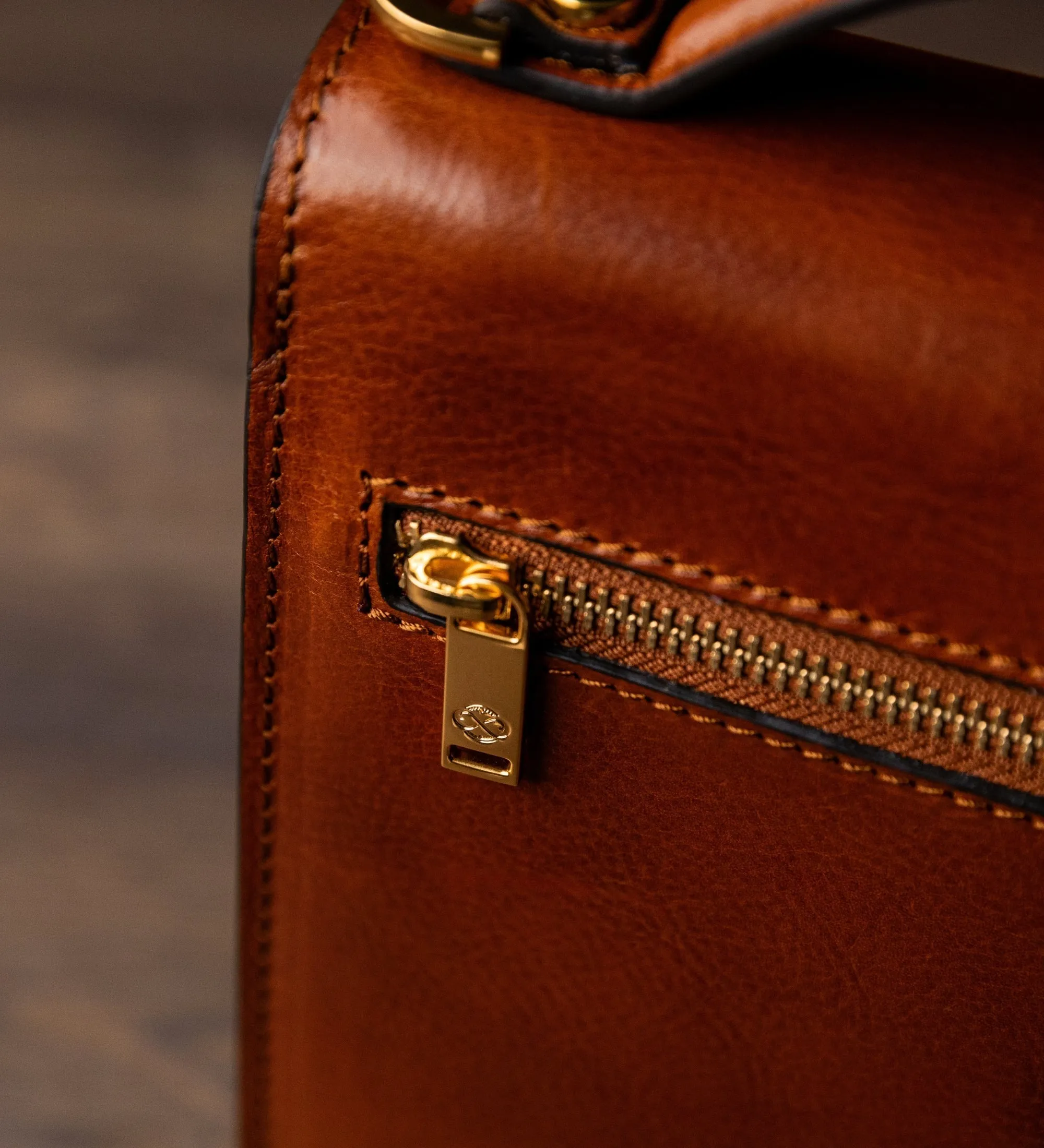 Small Full Grain Italian Leather Briefcase - Walden