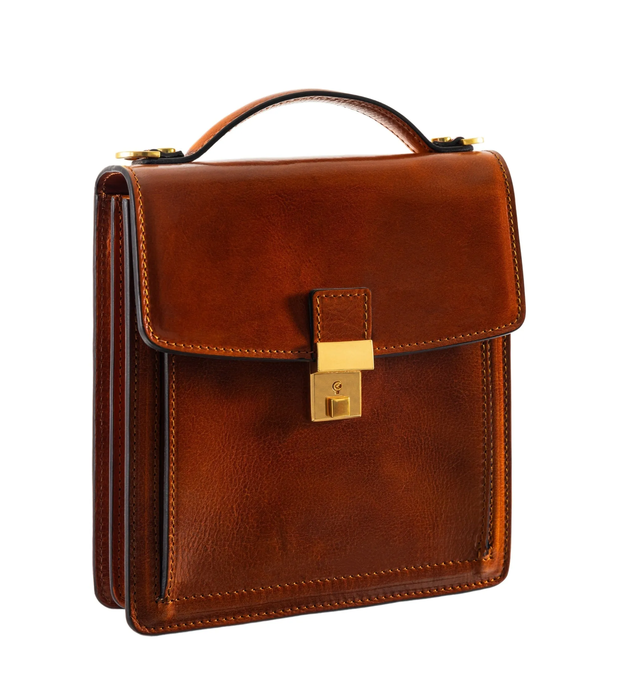 Small Full Grain Italian Leather Briefcase - Walden