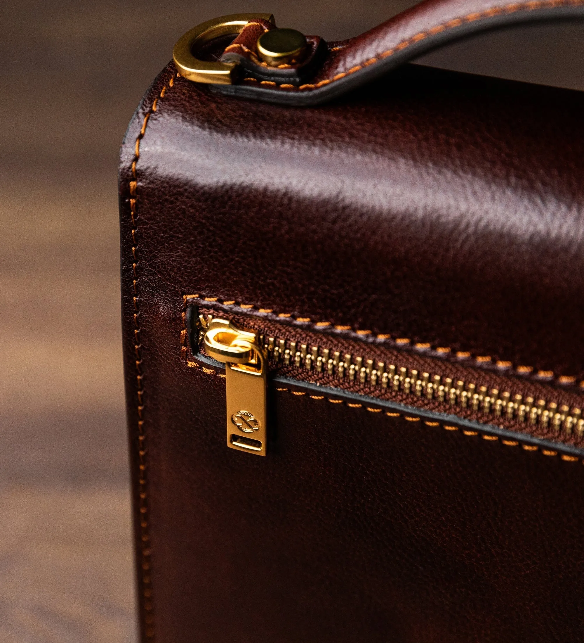 Small Full Grain Italian Leather Briefcase - Walden