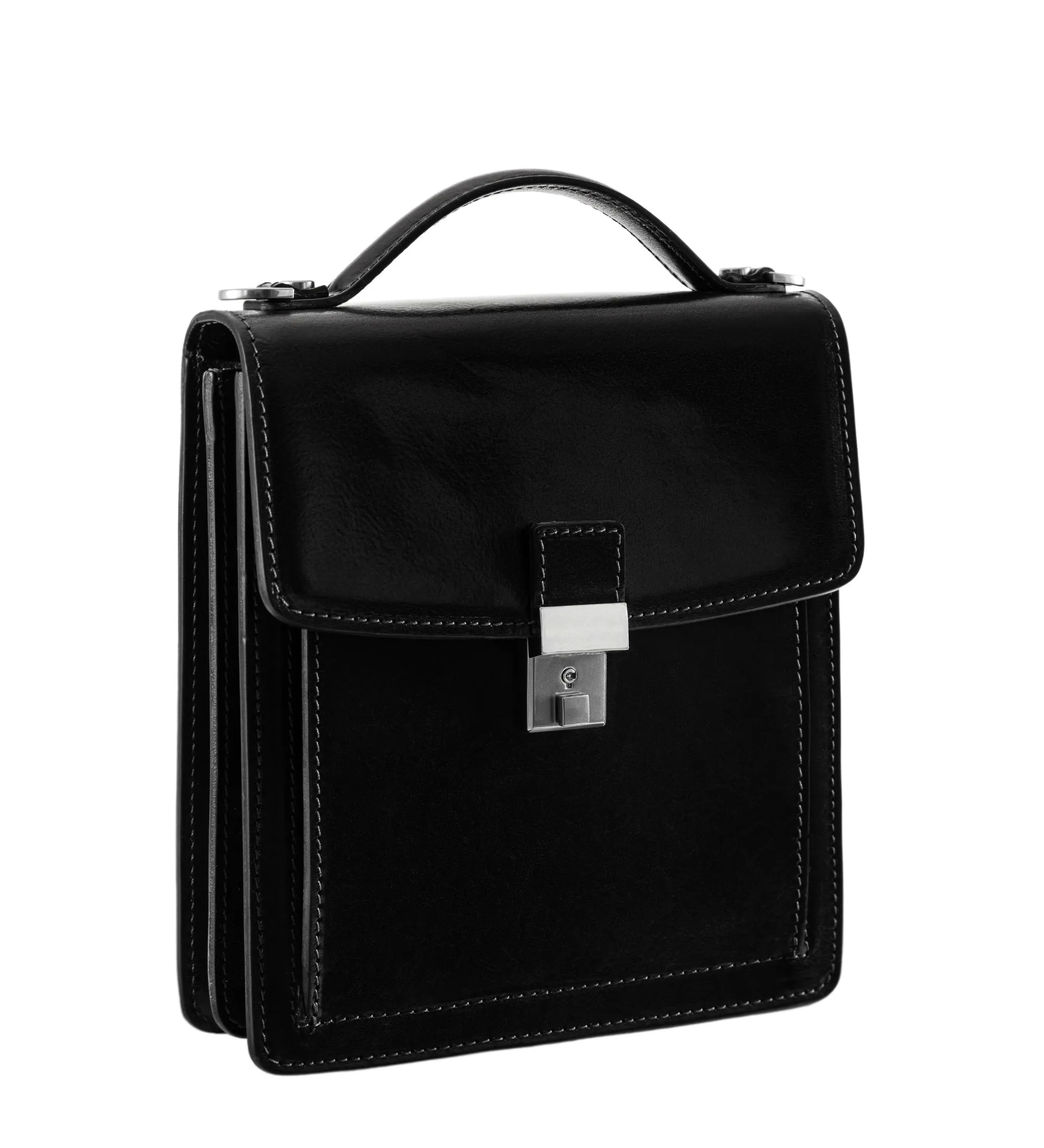 Small Full Grain Italian Leather Briefcase - Walden