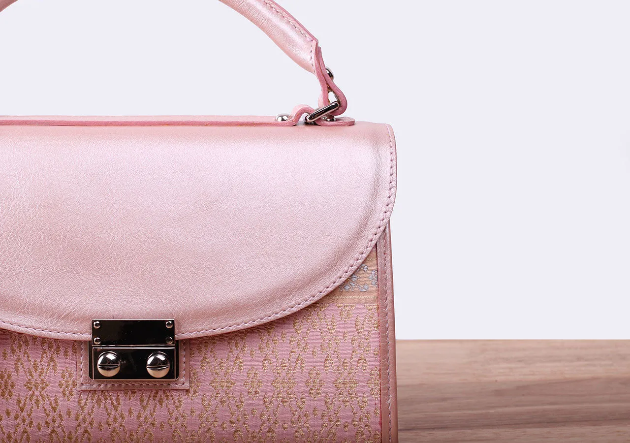 Thai Silk Flap Bag (Pink)