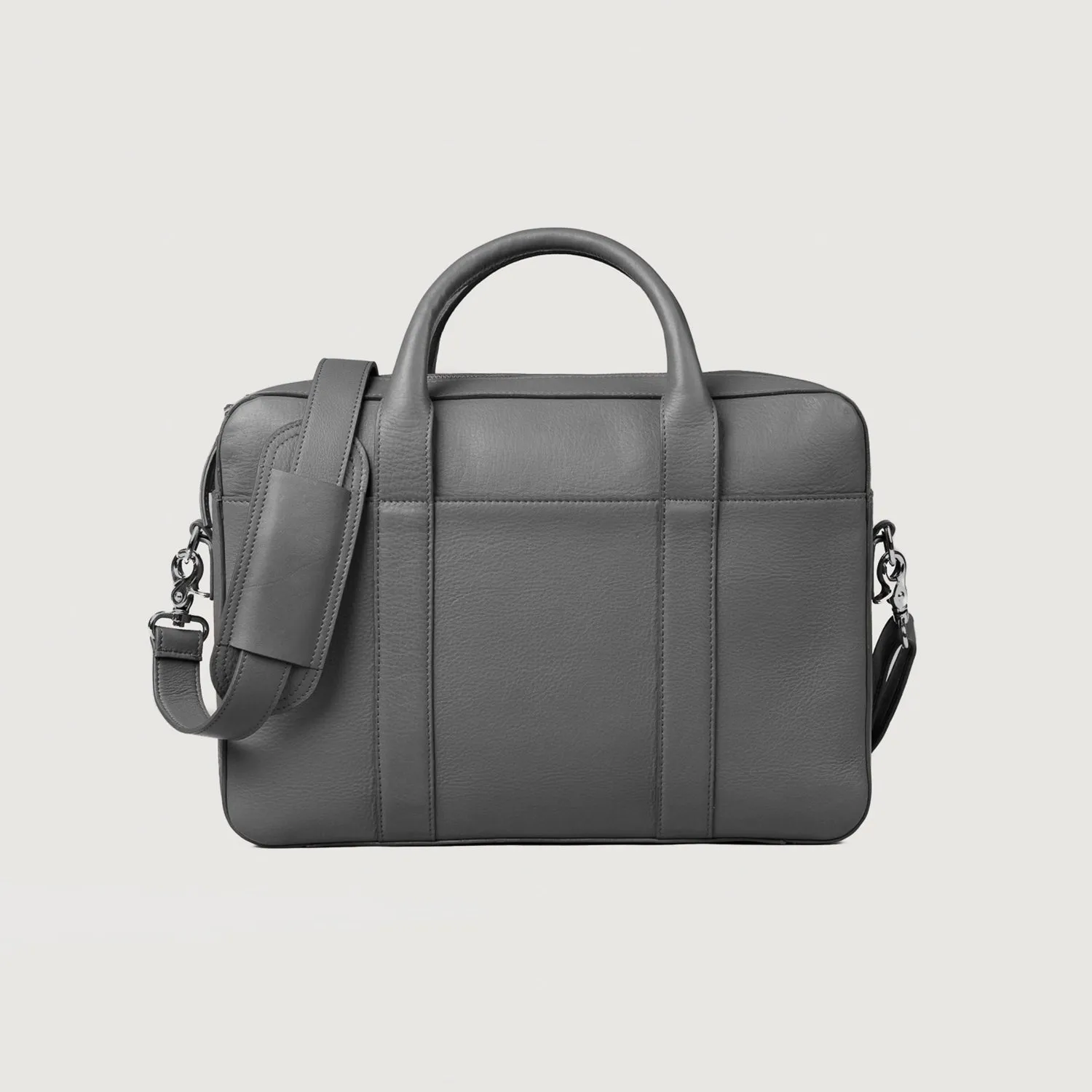 The Captain Grey Leather Briefcase