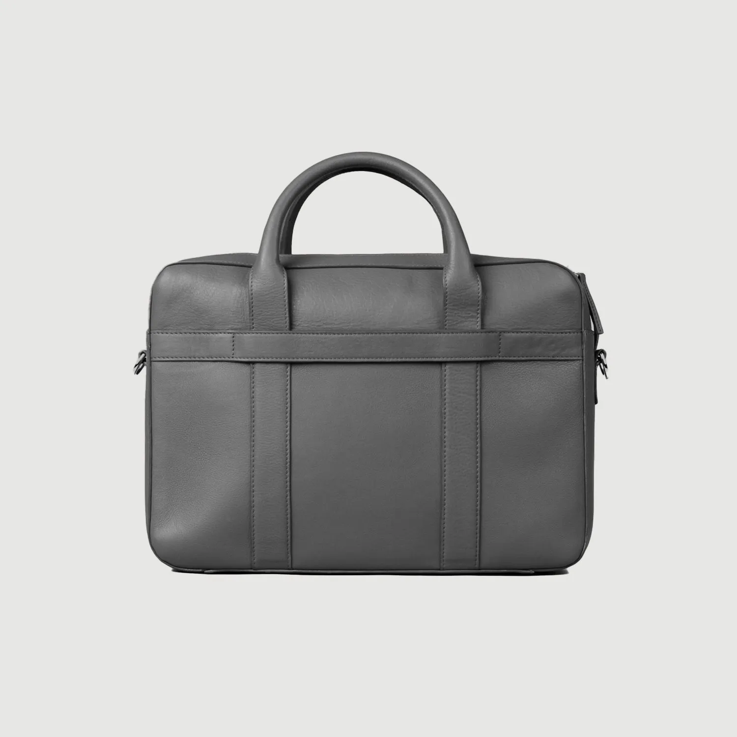 The Captain Grey Leather Briefcase