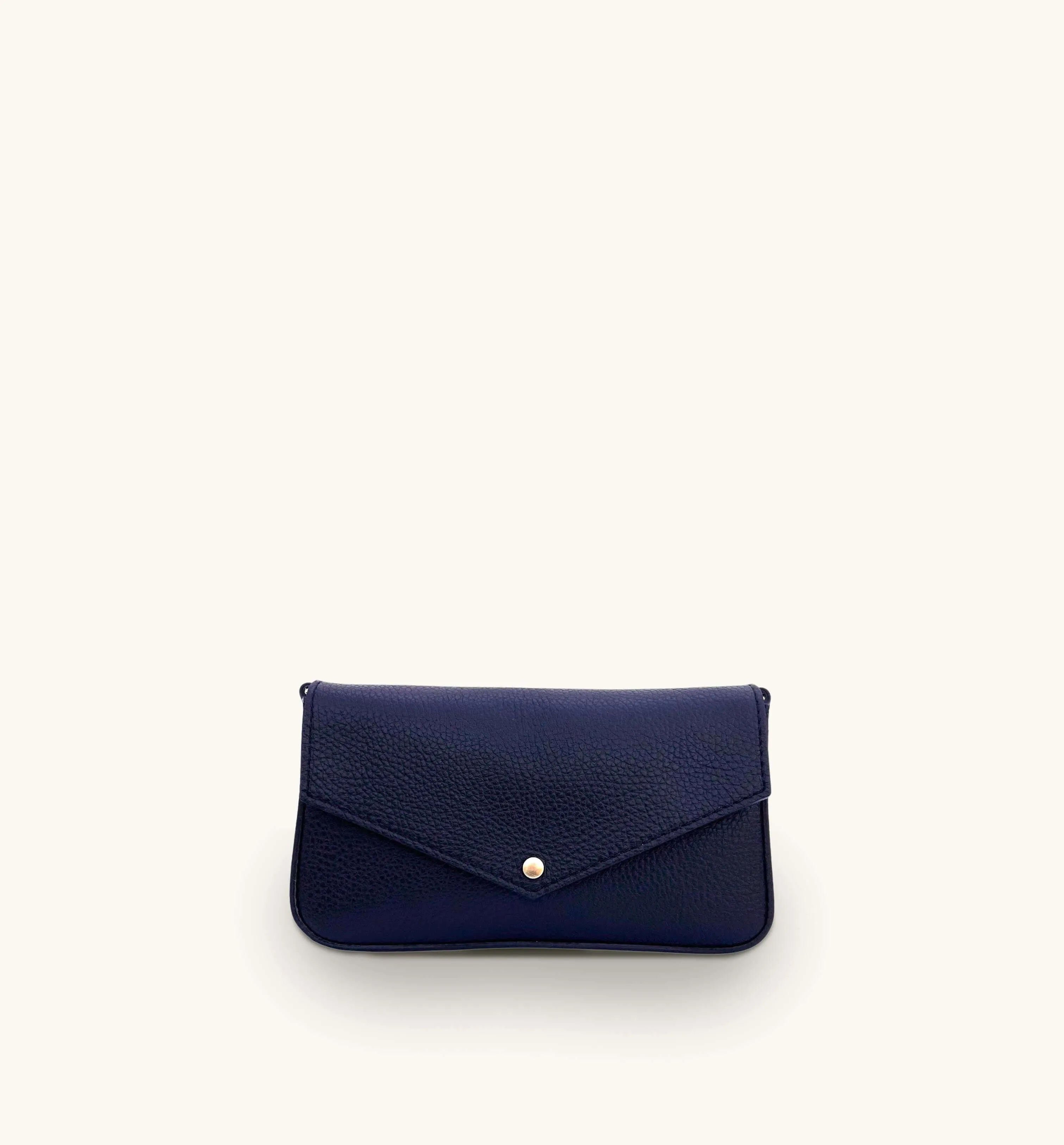 The Munro Navy Leather Shoulder Bag