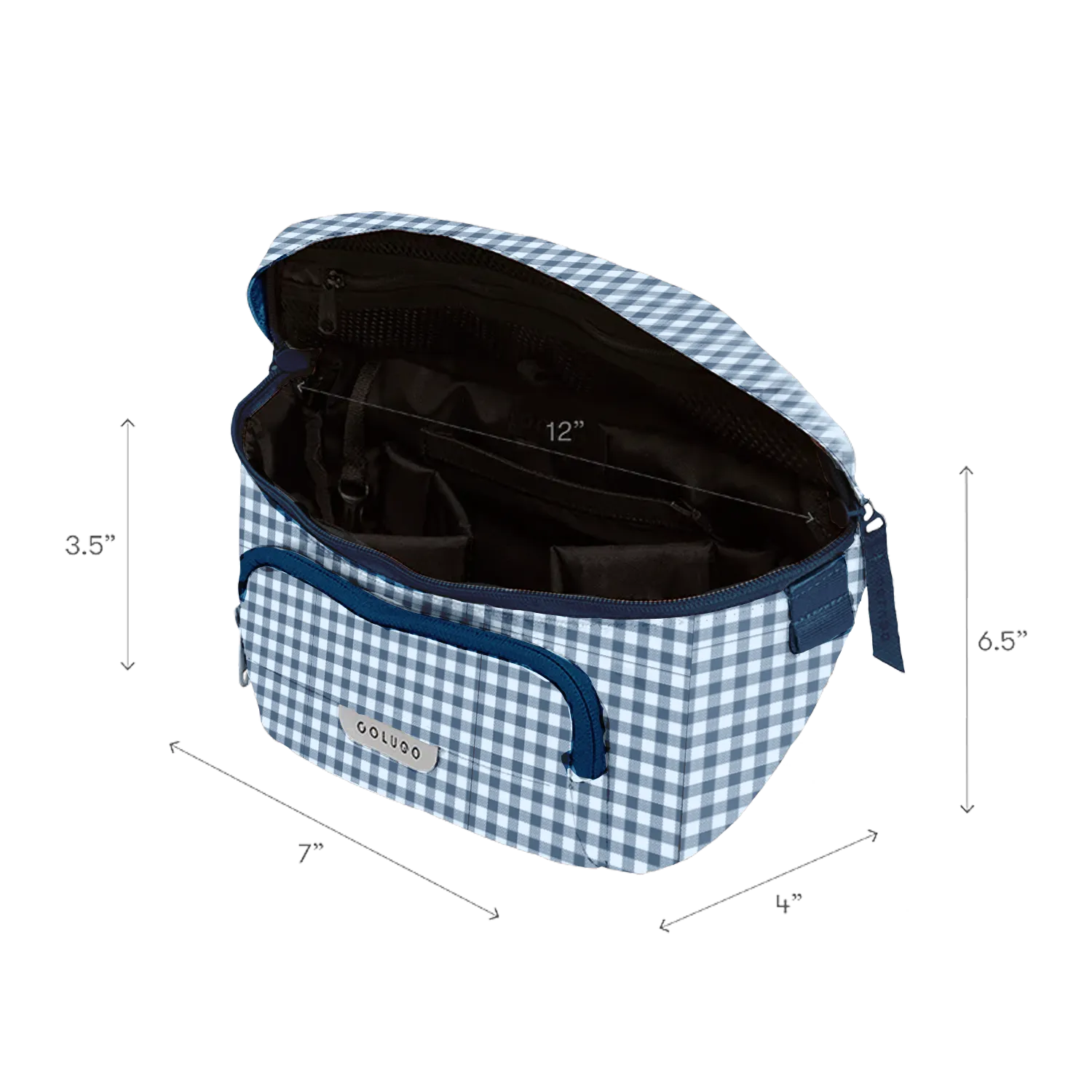 The On the Go Organizer, Blue Gingham