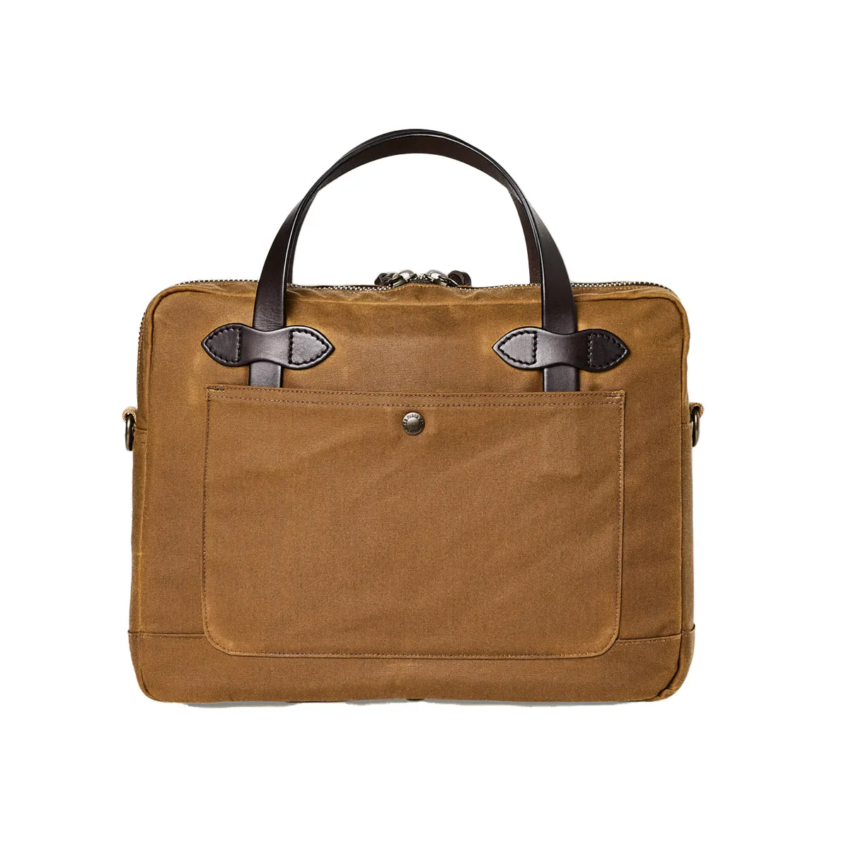 TIN CLOTH COMPACT BRIEFCASE - DARK TAN