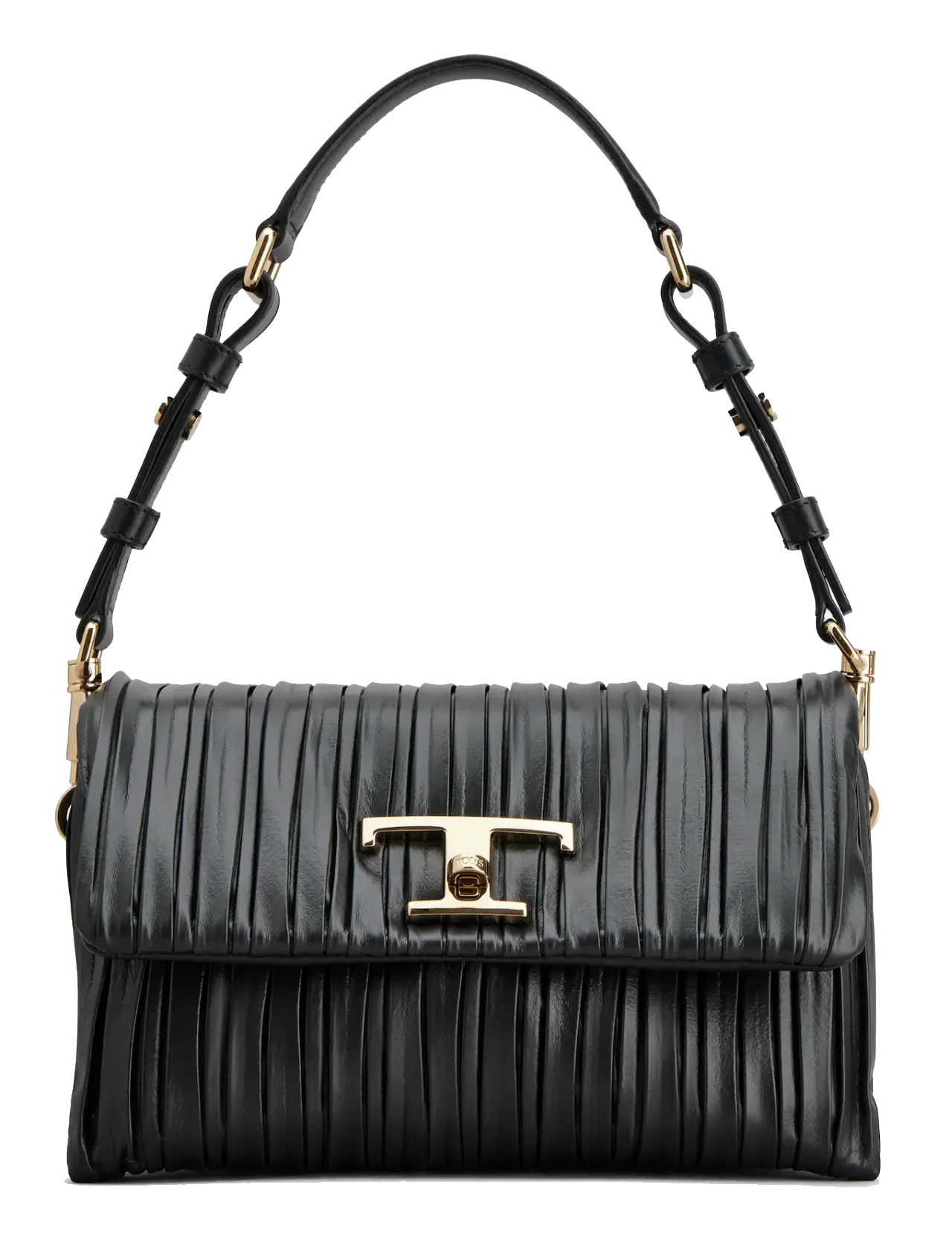 TODS T TIMELESS FLAP BAG IN BLACK