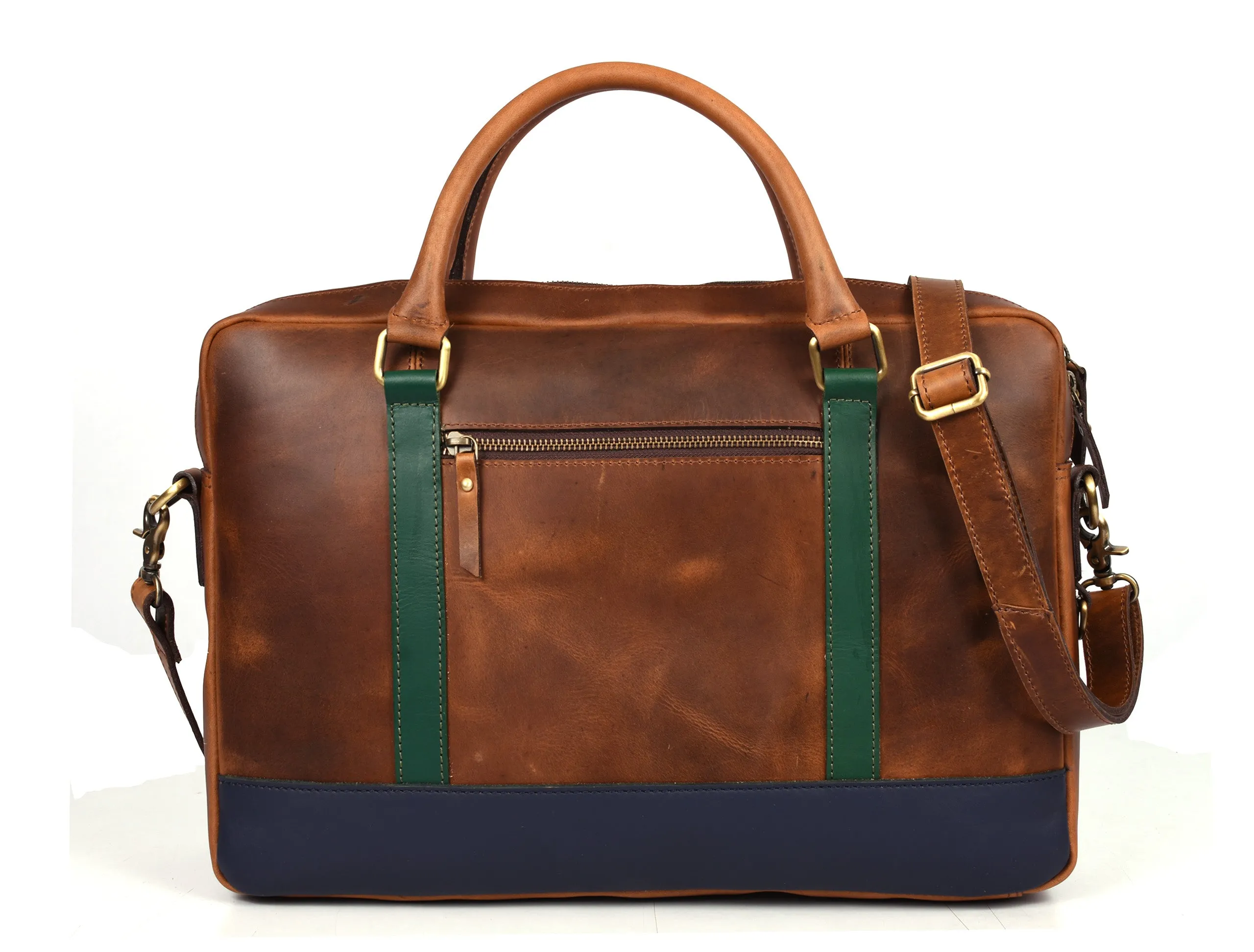 Tolredo Leather Leather Office Bag - Caramel Brown