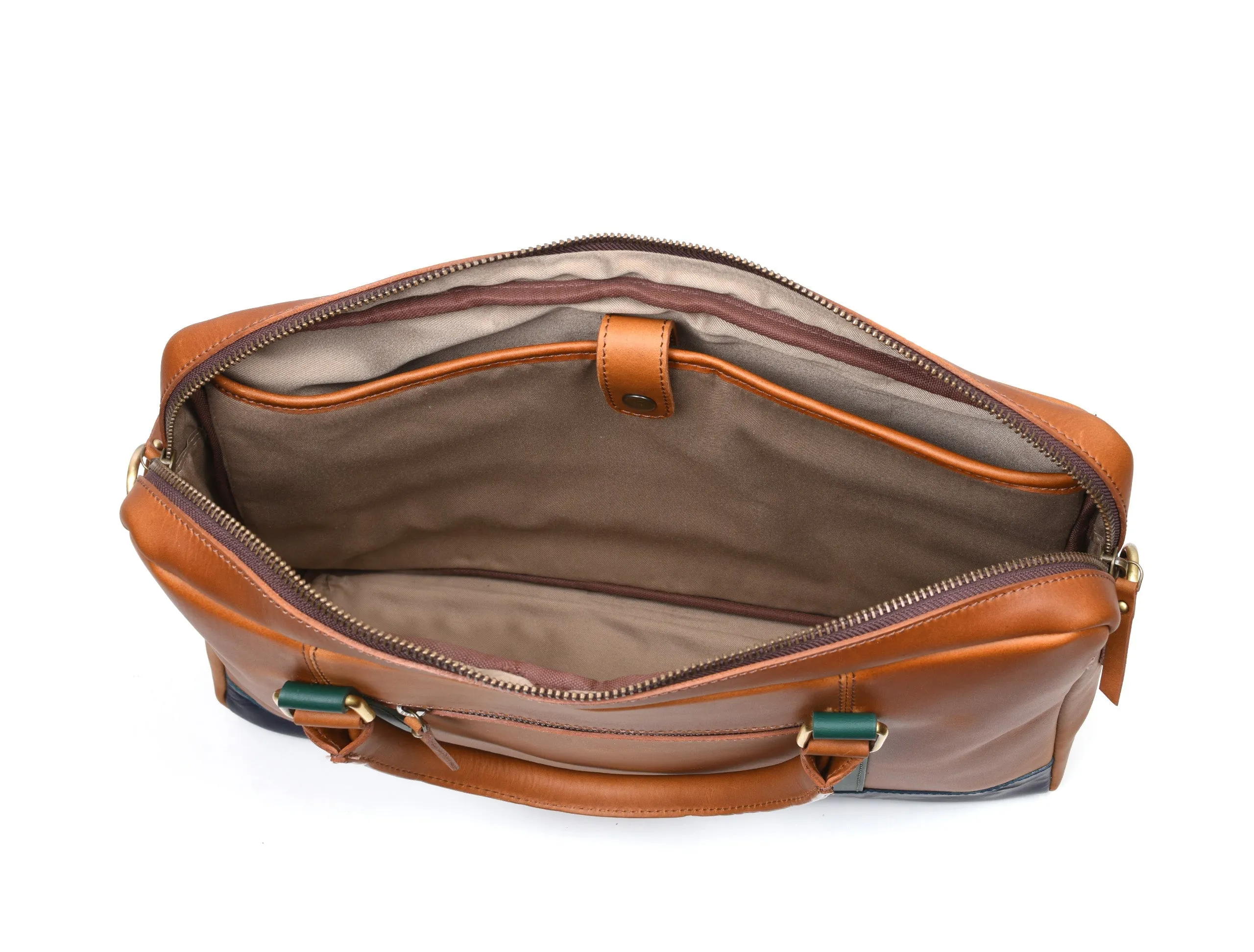 Tolredo Leather Leather Office Bag - Caramel Brown