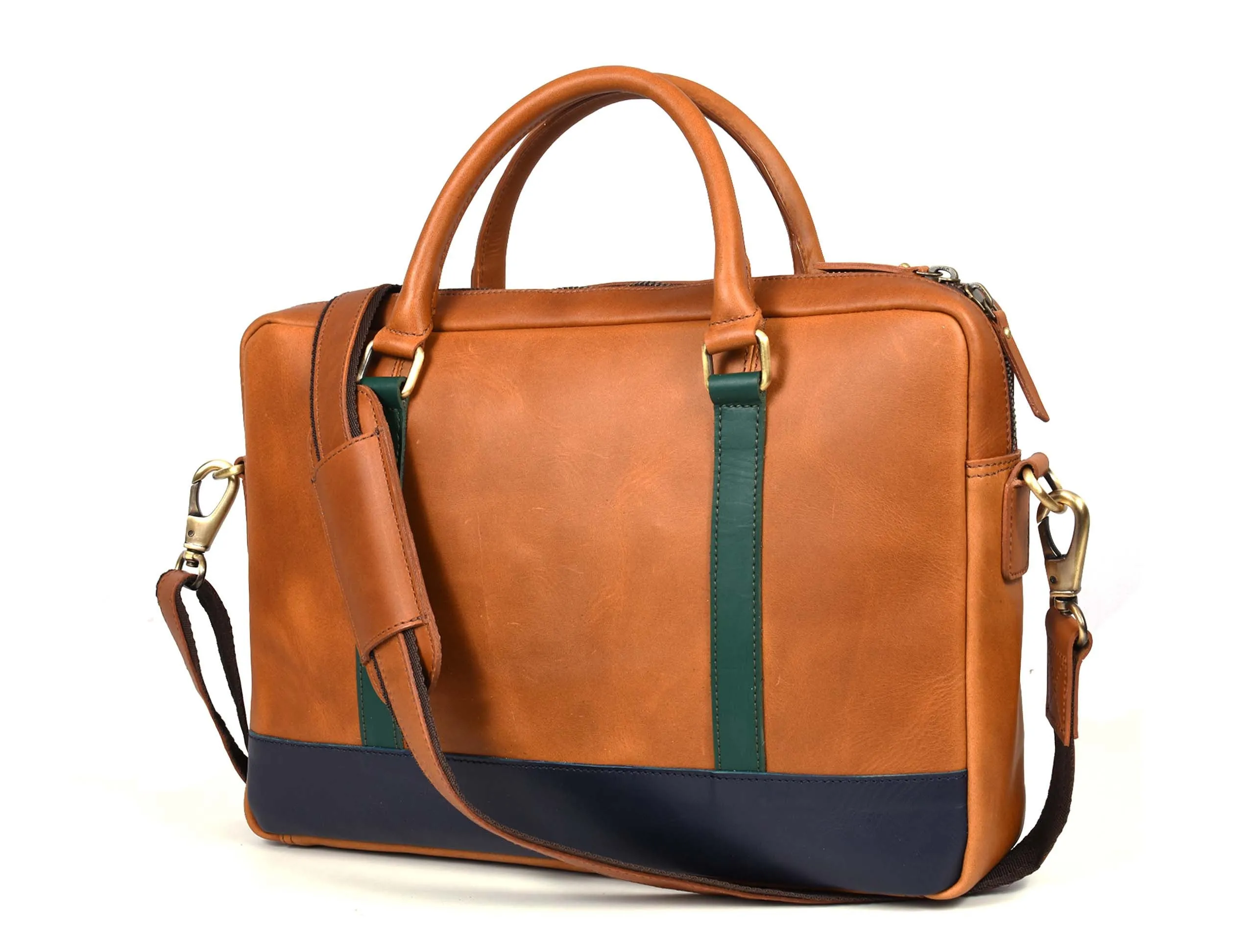 Tolredo Leather Leather Office Bag - Caramel Brown